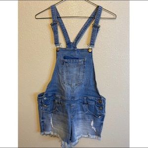 rue21 denim overall shorts